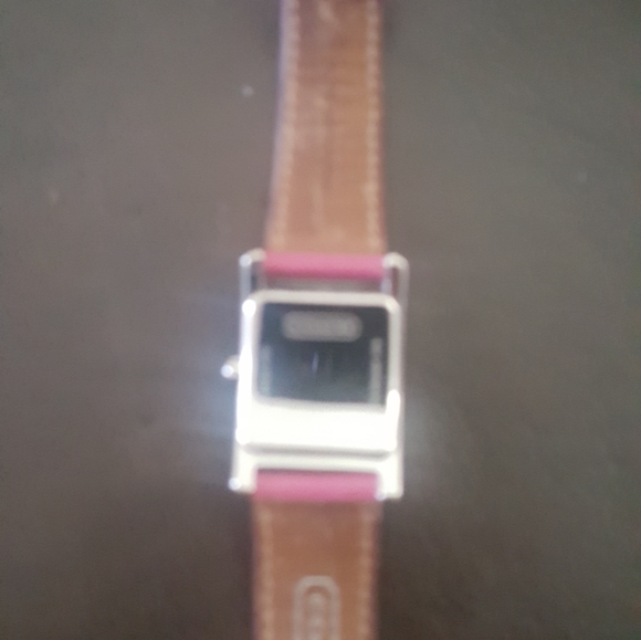 Coach pink leather band watch - Picture 2 of 2